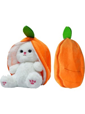 Trust Store 35 cm Peluş Özel Hediye Çilek Tavşan Özel Tasarım- Fermuarlı Yapısıyla Hem Çilek Hem De Tavşan Turun