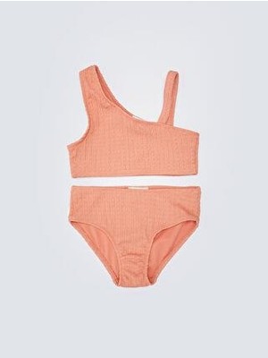 Dokulu Kumaş Kız Çocuk Bikini Takım