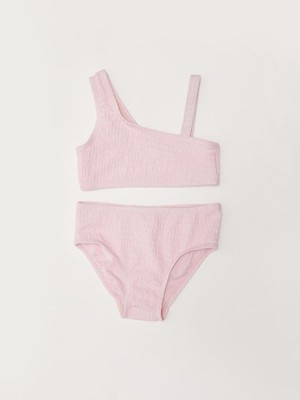 Dokulu Kumaş Kız Çocuk Bikini Takım