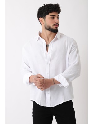 Uzun Kol Keten Gömlek Bld 7040_40368