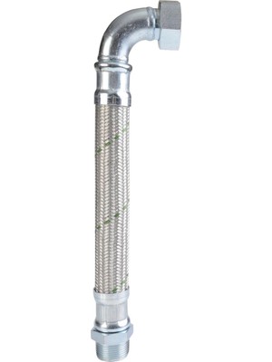 3/8 E-1/2 Paslanmaz Çelik Örgülü Dirsekli Flexıble Bağlantı 50 cm