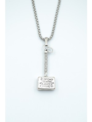 Bu Farklı Thor Çekici Örme Zincir Kolye - Gümüş Kaplama - Erkek Kadın Kolye - NO:1276