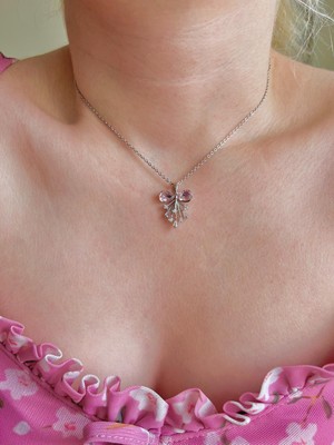 Sirius Jewelry Shop Pembe Fiyonk Kolye | 316L Çelik