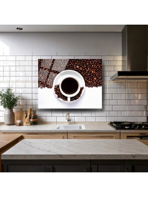 Glitglass Mutfak Cam Tablo - Kahve Keyfinin Dekoratif Hali