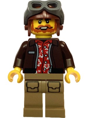 Aksesuar Moc Custom Minifigür Minifigure Kaşif Çılgın Pilot Sakallı Steampunk