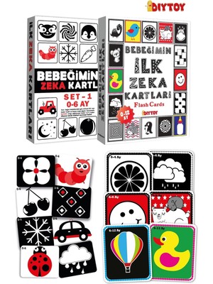 Diytoy Bebeğimin İlk Zeka Kartları 0-12 Ay Eğitici İçerik ile Fizik İlgi Alanı için Tasarlandı