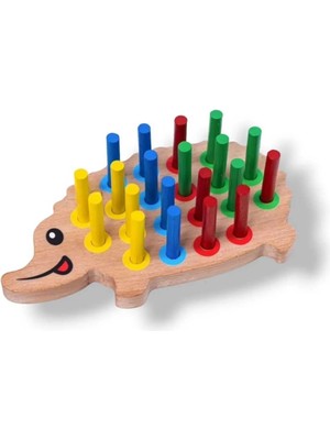 Kumtoys Kirpi Bultak Eğitici Ahşap Oyun Fizik İlgi Alanı ile El-Göz Koordinasyonu Geliştirir