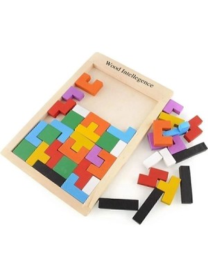 Çukurova Ahşap Ahşap Tetris Blok Puzzle Zeka Oyuncağı Montessori Eğitici İçerik ile Fizik İlgi Alanı