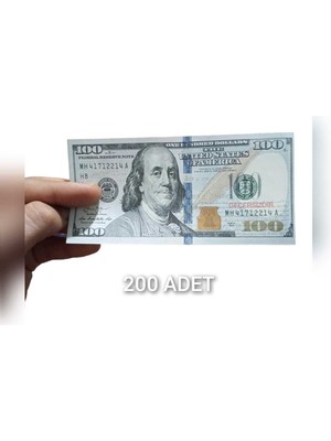 (200 Adet) 100 Dolar Geçersiz Sahte Düğün Film Dizi Paraları
