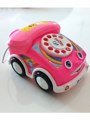 Hilal Baby Toys Çevirmeli Oyuncak Telefon Pembe Arabalı Eğitici İçerik ile Fizik İlgi Alanı için Tasarlandı