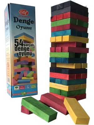 Jenga Denge Oyunu Renkli 54 Parça