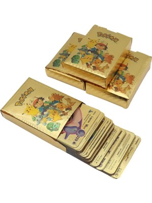 Petityu Pokemon Altın Kart 1 Kutu Kart Eğlenceli Tasarım 55 Gold Kart İçeren Eğitici Oyun