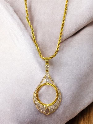 Nefertari Çeyrek Altın Çerçeveli Kolye (Altın Kaplama)