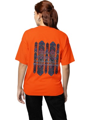 Halı Desenli Baskılı Kadın Tişört