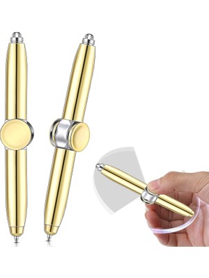 Rotasyonlu Çok Fonksiyonlu Kalem - LED Işık ve Döner Gyro Özelliği - Şık Kalem, Metal Kalem, Pratik Kalem - 10.5 cm - 5 Renk Seçeneği