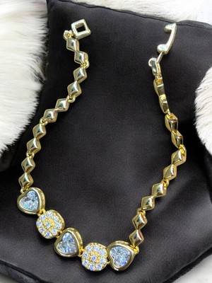 Kalp Zirkon Taşlı Çelik Bileklik