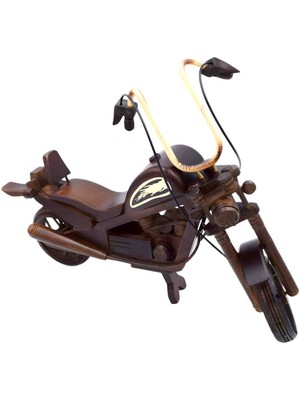 Wolawood El Yapımı Doğal Ahşap Dekoratif Motosiklet– Antika Tarzı Nostaljik Motor, Retro Tasarım, Koleksiyonluk Özel Üretim, Hediyelik Ahşap Oyuncak ve Masaüstü Aksesuar