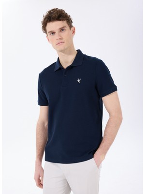 Lacivert Erkek Basic %100 Pamuk Polo T-Shirt F5SM-TST 2779