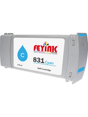 Feyink ® Hp Latex 831C Cyan (C) Orijinal Mürekkep Dolumlu Feyink Kartuş 775ML