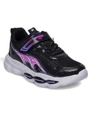 Alessio 010-25 Simli Maskotlu Kız Çocuk Sneaker Siyah Lila 26-30