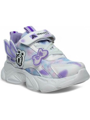 Alessio 034-25 Simli Kelebek Kız Çocuk Sneaker Beyaz Lila 26-30