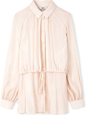 Belden Bağlamalı Çift Parça Görünüm Bluz IS1250006143039