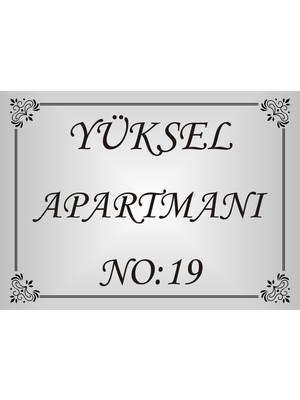 Apartman Isim Tabelası ,apartman Tabelası Apartman Girişi Isimliği 19X26CM Parlakaliminyum Levha