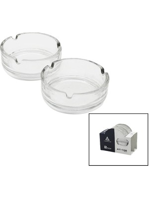 2pcs 10CM Cam - Düz Yuvarlak Küllük