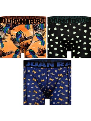 Juan Raul 3 Lü  Desenli Erkek Boxer (Karışık Renkler Gönderilir)