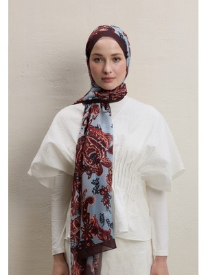 Fresh Wıld Flora Desen Ipek Şifon Şal Erik Çürüğü