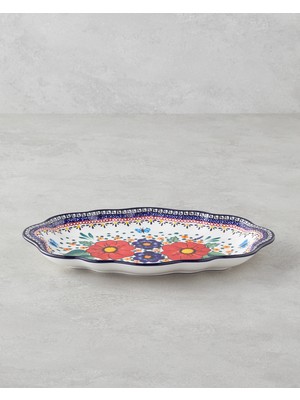 English Home Whimsy Stoneware Kayık Tabak 35 cm Renkli