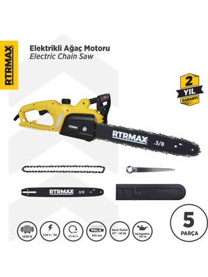 Rtrmax RTM9030 Elektrikli Ağaç Kesme Motoru 1600 W 40 cm Pala