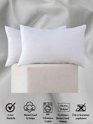 Bk Exclusive Kare Kırlent Iç Yastık 2 Adet  Dolgulu Kırlent Yastığı - Ebat Seçenekli- Vakumlu