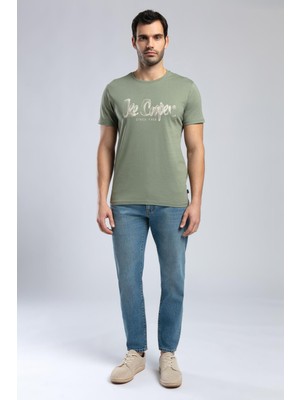 Lee Cooper Erkek O Yaka T-Shirt Haki