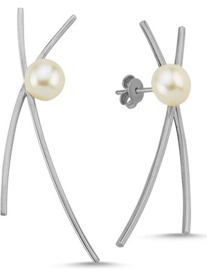 Birinci 14 Ayar Altın 7 mm Doğal İnci Küpe