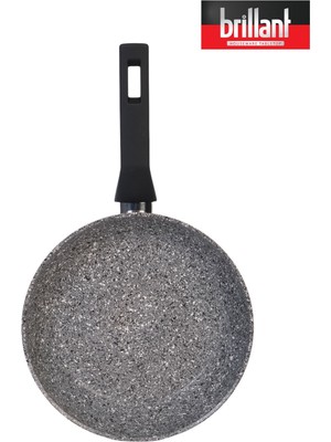 Brillant Lüks Granit 26 cm Tava Yanmaz Yapışmaz Tava Gri