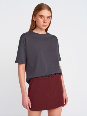 Dilvin 3683 Basic T-Shit-Koyu Antrasit