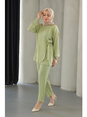 Bağlama Detaylı Takım Mint Yeşili
