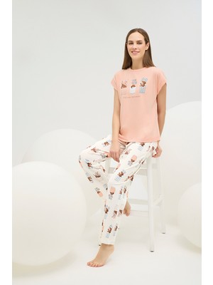16609 Kadın Baskılı Pijama Takım