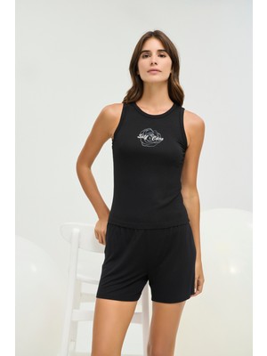 Sevim 16469 Kadın Baskılı Şort Takım