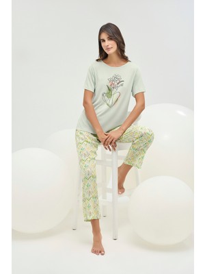 16553 Kadın Baskılı Pijama Takım