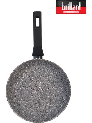 Brillant Lüks Granit 22 cm Tava Yanmaz Yapışmaz Tava Gri