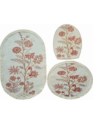 Dijital Baskılı 3 Parça Kayma Tabanlı Banyo Paspas Takımı