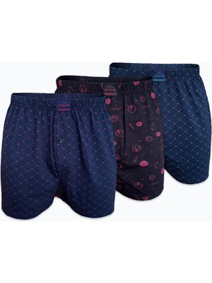 Malabadi Erkek 3 Lü Set-2 Premium Collection Desenli Geniş Kalıp Büyük Beden Modal Boxer 3M254