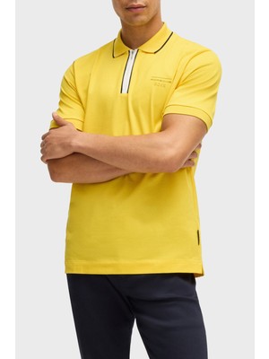 Boss Pamuklu Regular Fit Yarım Fermuarlı Polo Yaka T Shirt Erkek Polo Yaka T Shirt 50531463 725