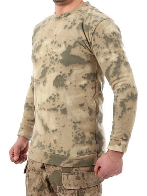 Single Sword Kamuflaj Desen Erkek Kışlık Polar Kazak