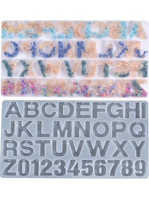 Tahtakale Toptancı Epoksi Silikon Kalıp Düz Büyük Delikli Harfler ve Rakamlar Kalıbı 36 Lı