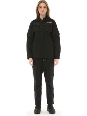 Single Sword Outdoor Unisex Kışlık Gömlek&pantolon Alt Üst Takım - Beden: L | Renk: Siyah