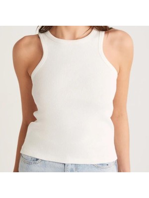 Kadın Fitilli Halter Yaka Crop Atlet