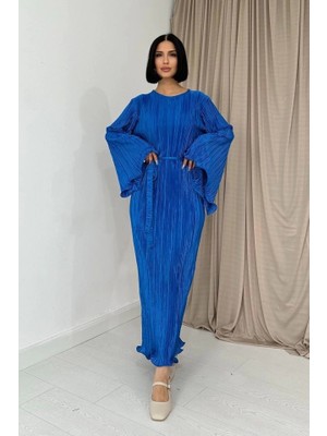 Defy Moda Saks Ispanyol Kol Piliseli Elbise